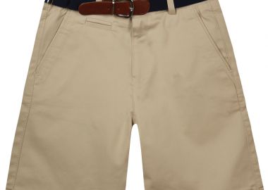 Μονόχρωμη βερμούδα με ζώνη - ΜΠΕΖ 42-223191-2 - energiers - 