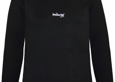 Μονόχρωμη μπλούζα Energiers Basic Line με γκλίτερ τύπωμα για κορίτσι - ΜΑΥΡΟ 16-114254-5 - energiers - 