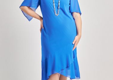 Μονόχρωμο φόρεμα μουσελίνας -  - 