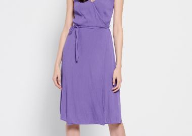 Μονόχρωμο κρουαζέ φόρεμα - FUNKY BUDDHA - 