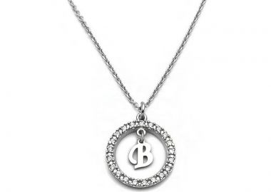 Μονόγραμμα Β με αλυσίδα ασημένιο MO115 - Asimenio - 