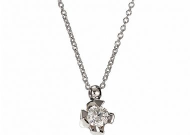 Μονόπετρο Μενταγιόν με Διαμάντι Λευκόχρυσος Κ18 - 11014 -  - 