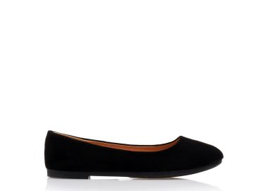Μπαλαρίνες μαύρες σουέτ ΜΑΥΡΟ - Tsoukalas - 