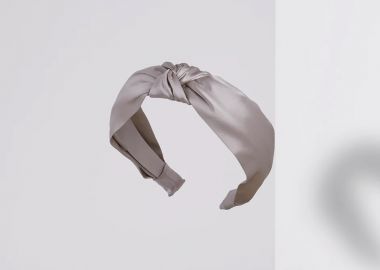 Μπεζ μεταξωτή στέκα μαλλιών - JUST SILK - 