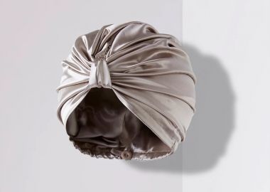 Μπεζ μεταξωτό τουρμπανι - JUST SILK - 