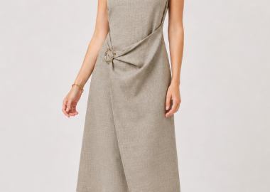 ΜΠΕΖ MIDI ΦΟΡΕΜΑ LINEN-LOOK - Anna Raxevsky - 