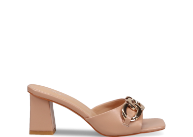 Μπεζ mule με φάσα - MIGATO - 