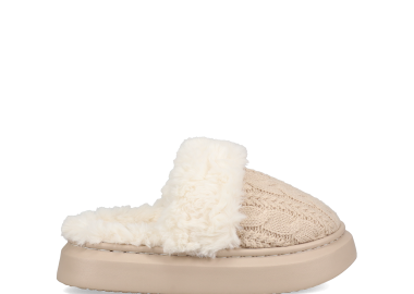 Μπεζ πλεκτή παντόφλα - MIGATO SUNDAY HABITS - 