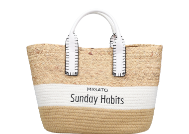 Μπεζ ψάθινη τσάντα χειρός - MIGATO SUNDAY HABITS - 