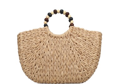 Μπεζ ψάθινη τσάντα χειρός - MIGATO - 