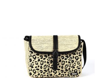 Μπεζ ψάθινη τσάντα χιαστί - LES TROPEZIENNES - 