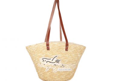 Μπεζ ψάθινη τσάντα ώμου - LES TROPEZIENNES - 