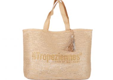 Μπεζ ψάθινη τσάντα ώμου - LES TROPEZIENNES - 