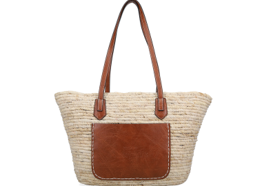 Μπεζ ψάθινη τσάντα ώμου - MIGATO SUNDAY HABITS - 