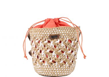 Μπεζ ψάθινη τσάντα ώμου - LES TROPEZIENNES - 