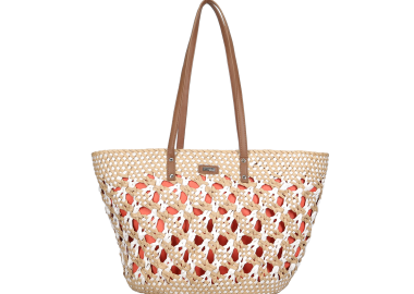 Μπεζ ψάθινη τσάντα ώμου - LES TROPEZIENNES - 