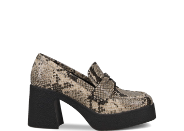 Μπεζ ψηλότάκουνο loafer - CAMILLE - 