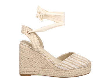 Μπεζ ριγέ εσπαντρίγια - MIGATO - 