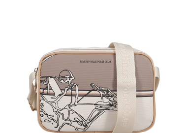 Μπεζ τσάντα χιαστί - BEVERLY HILLS POLO CLUB - 