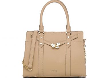 Μπεζ τσάντα με αγκράφα - MIGATO - 