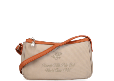 Μπεζ τσάντα ώμου χιαστί - BEVERLY HILLS POLO CLUB - 