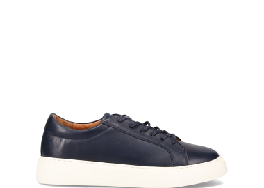 Μπλε δερμάτινο ανδρικό sneaker - MIGATO - 