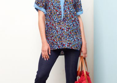 ΜΠΛΕ ΕΛΑΣΤΙΚΟ ΠΑΝΤΕΛΟΝΙ ΤΥΠΟΥ ΤΖΙΝ - Anna Raxevsky - 