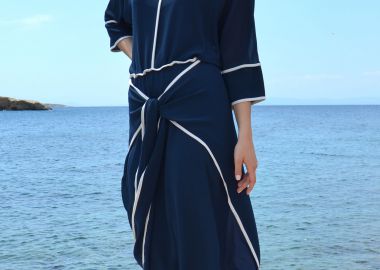 ΜΠΛΕ ΦΟΥΣΤΑ ΜΟΥΣΕΛΙΝΑ ΜΕ ΔΙΑΚΟΣΜΗΤΙΚΑ ΡΕΛΙΑ ΚΑΙ ΖΩΝΗ - Anna Raxevsky - 