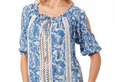 ΜΠΛΕ INDIGO ΜΠΛΟΥΖΑ ΜΕ ΔΑΝΤΕΛΑ - Anna Raxevsky - 