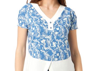 ΜΠΛΕ INDIGO ΜΠΛΟΥΖΑ ΜΕ ΛΕΥΚΕΣ ΛΕΠΤΟΜΕΡΕΙΕΣ - Anna Raxevsky - 