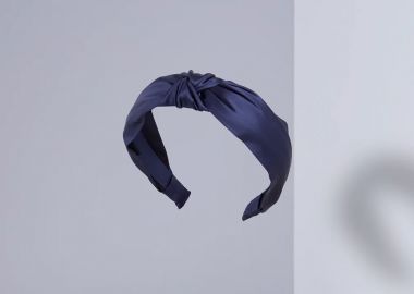 Μπλε μεταξωτή στέκα μαλλιών - JUST SILK - 