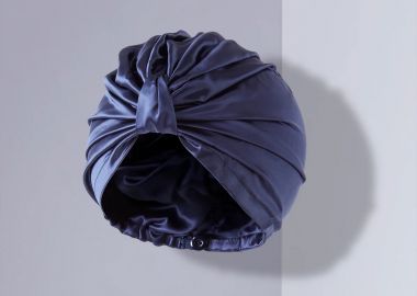 Μπλε μεταξωτό τουρμπανι - JUST SILK - 