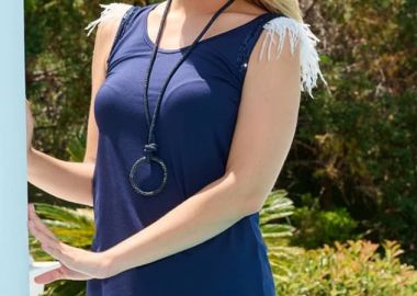 ΜΠΛΕ ΤΟΠ ΜΕ ΠΑΓΙΕΤΑ ΚΑΙ ΦΤΕΡΑ - Anna Raxevsky - 