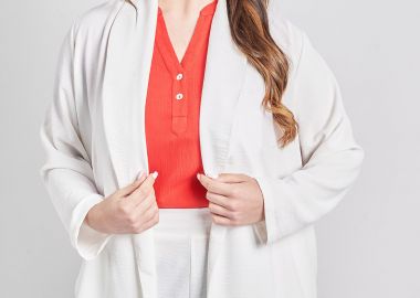 Μπλέιζερ με πέτο washed ανάγλυφο -  - 