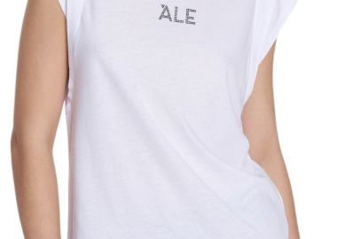 Μπλούζα Αμάνικη Ale Με Λογότυπο Από Στρας 81039233-WHITE Γυναικείο - Ale - 