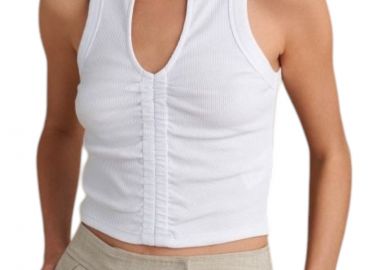 Μπλούζα Αμάνικη Attrattivo Cut-Out Με Σούρες 9920648-WHITE Γυναικείο - Attrattivo - 