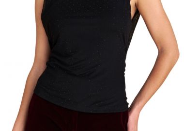 Μπλούζα Αμάνικη Attrattivo Ντραπέ Με Στρας 9922747-BLACK Γυναικείο - Attrattivo - 