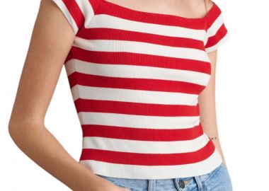 Μπλούζα Αμάνικη Attrattivo Πλεκτή Μαρινιέρα Αμάνικη 9P22488-RED Γυναικείο - Attrattivo - 