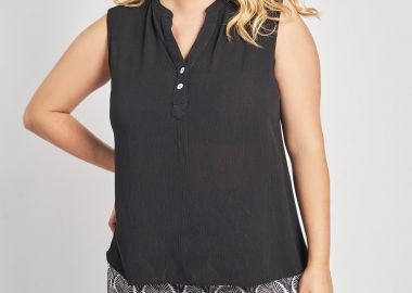 Μπλούζα αμάνικη βισκόζη γκοφρέ -  - 