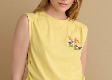 Μπλούζα αμάνικη με κέντημα - 5206634961020 -  - 