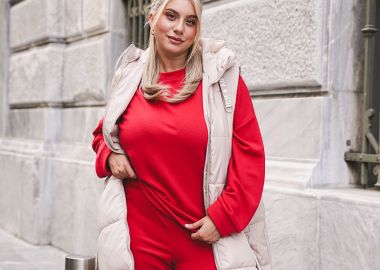 Μπλούζα baby φούτερ σε κόκκινο χρώμα -  - 