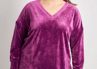 Μπλούζα βελουτέ με 