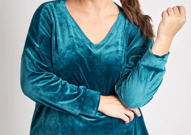 Μπλούζα βελουτέ με 