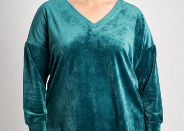 Μπλούζα βελουτέ με 