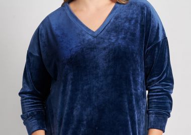 Μπλούζα βελουτέ με 