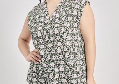 Μπλούζα βισκόζη αμάνικη εμπριμέ φλοράλ -  - 