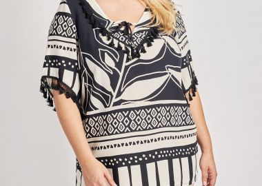 Μπλούζα βισκόζη εμπριμέ boho -  - 