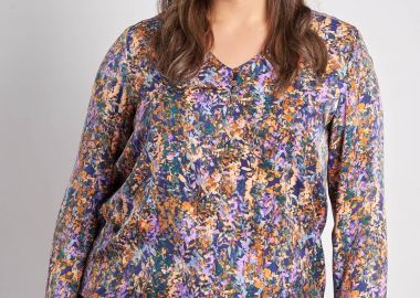 Μπλούζα βισκόζη σε εμπριμέ φλοράλ -  - 