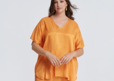 Μπλούζα βισκόζη V με ανάγλυφη υφή - MAT FASHION - 