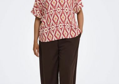 Μπλούζα boho εμπριμέ με ρεβέρ μανίκια Plus Size -  - 